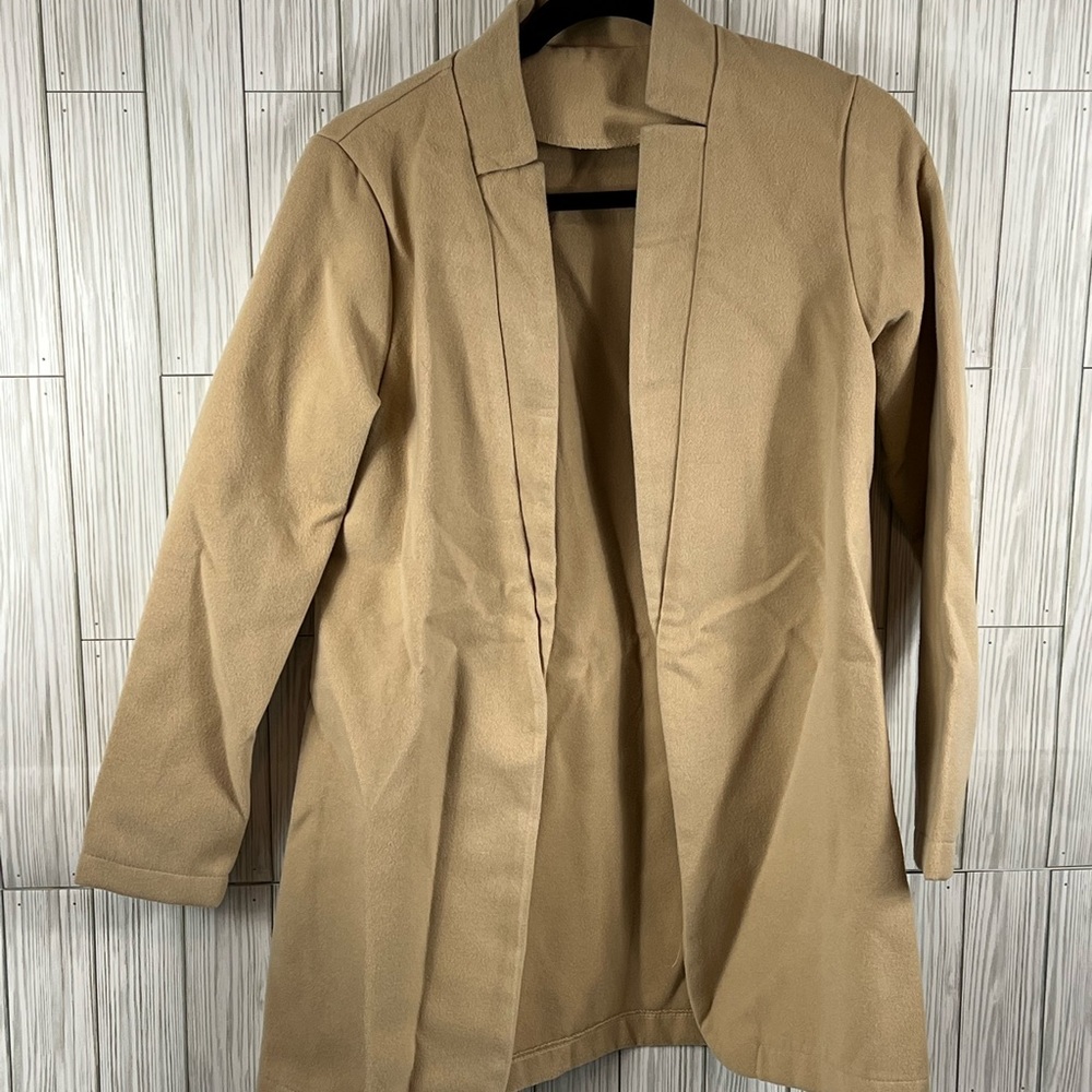 Tan Open Front Blazer - Picture 1 of 4